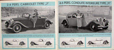Citroen 7 CV - 11 CV Traction Avant 1938 Modelprogram Carbrochure (2685)
